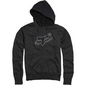   Sherpa Zip Up Front Fleece Hoodie   Medium/Heather Black Automotive