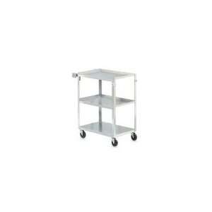   Utility Cart, 400 lb Capacity, Stainless, Casters, 3 Shelves, Casters