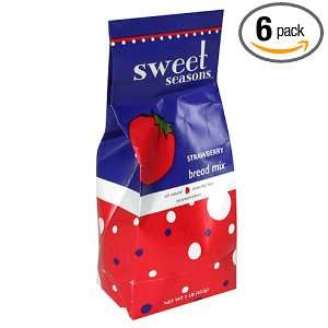 Sweet Seasons Strawberry Bread Mix, 16 Ounce Package (Pack of 6 