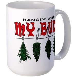  Weed Buds Hanging Humor Large Mug by  Everything 