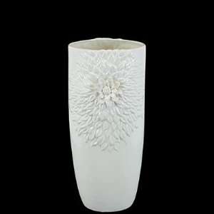 Urban Trends 70817 / 70818 White Embedded Flower Accent Ceramic Vase 