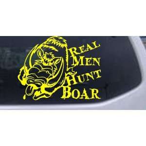 Yellow 20in X 26.0in    Real Men Hunt Boar Hunting And Fishing Car 