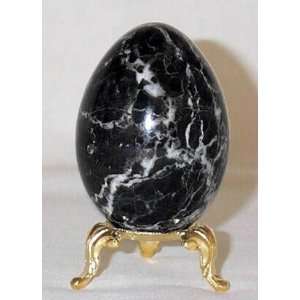  Collectible Marble Egg, Black Zebra Marble Eggs   Small, 3 
