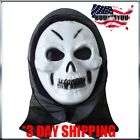 Scary Hooded Skull Mask Green Halloween   