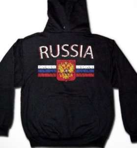 Russia Russian Crest Flag Sweatshirt Hoodie Football  