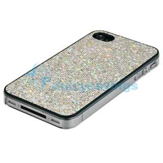 SILVER BLING CASE+CHARGER+PRIVACY FILM for iPhone 4 G  