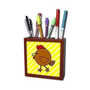  Farm Animals   Chicken Dance Brown with Yellow Stripes   Tile Pen 