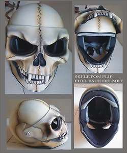 skeleton full face lift helmet  harley rider helmet  