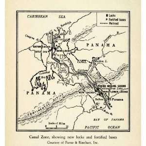  1943 Print Panama Canal Zone Central Latin America Map 