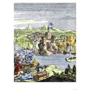 Capture of French Quebec by the English, c.1629 Giclee Poster Print 