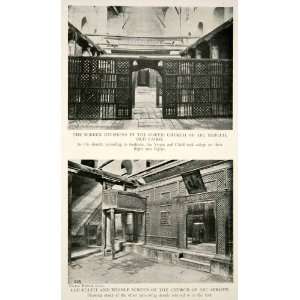  1918 Print Saint Sergius Bacchus Coptic Church Abu Serga Cairo 