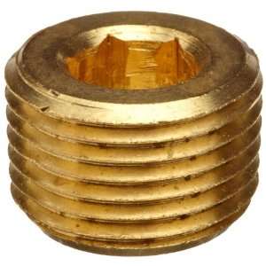 Lead Free Pipe Fitting, Hex Countersunk Plug, 1/2 NPT Male  