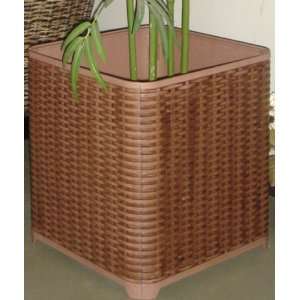  Planter Cover, Indoor/outdoor, Brown, Rattan Look Patio 