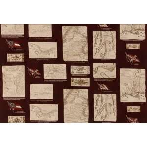  44 Wide Civil War VII Battle Maps Crimson Fabric By The 
