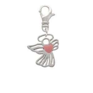  Angel Lines with Heart Pink Clip On Charm Arts, Crafts 