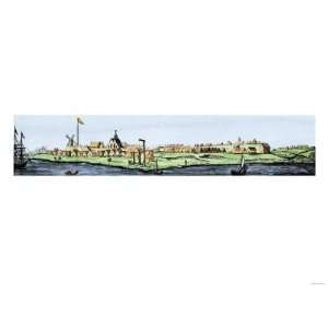 New Amsterdam on Manhattan Island in the Mid 1600s Premium Poster 