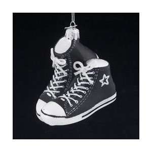   Noble Gems Glass Blown Black High Top Sneakers Christmas Ornaments 4