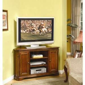  Corner TV Stand in Clear Cherry Furniture & Decor