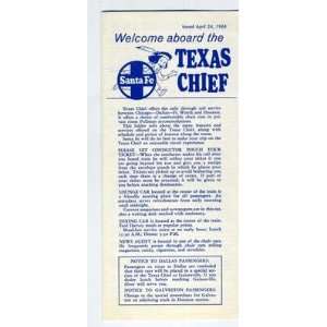    Santa Fe Texas Chief Brochure & Schedule 1966 