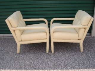PAIR MID CENTURY MODERN UPHOLSTERED LOUNGE CHAIRS  