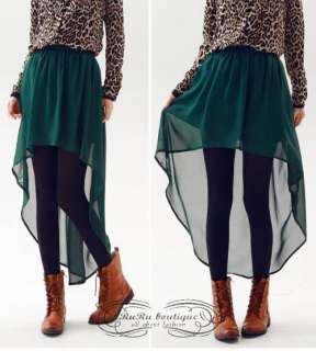 2012 Trendy Anomalous Hem Asymmetrical Skirt Womens Dress Semi Sheer 