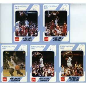  1989 UNC University of North Carolina Michael Jordan 5 Card College 