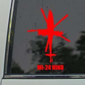  Mi 24 HIND Red Decal Military Soldier Window Red Sticker 