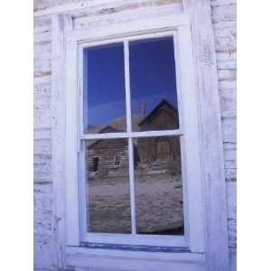 Ghost Town, Old Building with Window Reflection, Bannock, Montana, USA 