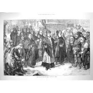    1872 Procession Holy Thorn Monks Religion Fine Art
