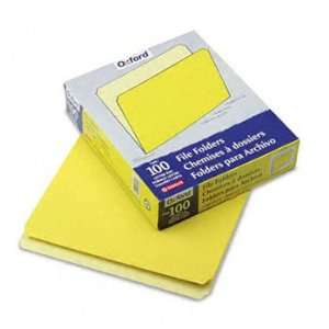  Two Tone File Folder, Straight Top Tab, Letter, Yellow 