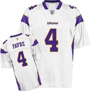  Minnesota Vikings 4 Brett Favre White Jerseys Authentic 