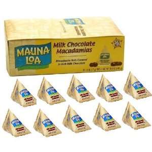 MAUNA LOA MILK CHOCOLATE MACADAMIA NUTS   2 Boxes .6oz Triangle Packs 