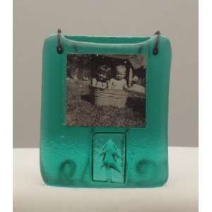  Tree Green Fused Glass Picture Frame by Bill Aune