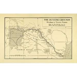   Ground Map Uganda Railway   Original Halftone Print