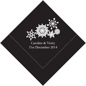  Winter Finery Snowflake Personalized Napkins (24 Colors 