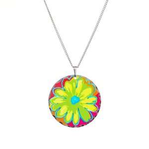  Necklace Circle Charm Daisy Vivid Stripes Artsmith Inc 