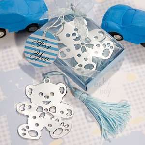    Baby Keepsake Lovable Teddy Bear Design Bookmarks   Blue Baby