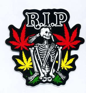 SKULL Skeleton RIP Cannabis SKI Rock PUNK Sticker E50  