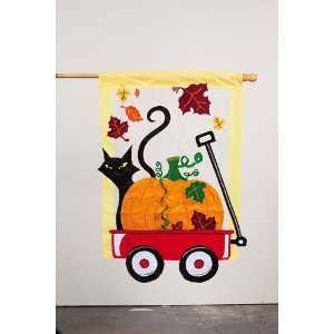    House Size Flag,Fall Little Red Wagon Patio, Lawn & Garden