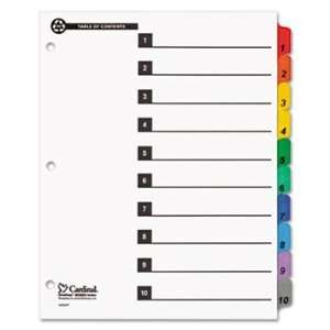   Index System, Multicolor 10 Tab, 11 x 8 1/2, 1 Set