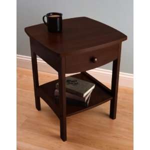    Curved End Table/Night Stand with One Drawer