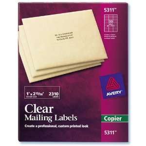  Copier Labels, Mailing, 1x2 13/16, 2310/BX, Clear 