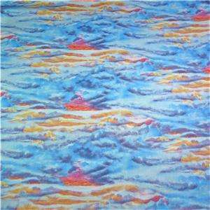 South Seas Imports Cotton Fabric Clouds, Sky, Sunset, Naturescape By 