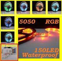 5M 5050 SMD LED strip 30led/M Waterproof RGB+IR Remote  