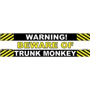  Beware of Trunk Monkey Bumper Sticker 