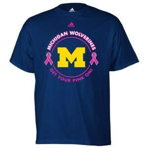  Michigan Wolverines adidas Navy Breast Cancer Awareness 