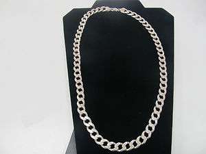 Mans Solid Sterling .925 Silver Heavy Chain Link Necklace 120.1 Grams 
