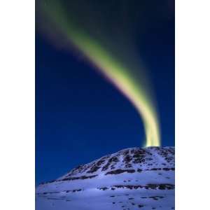 com An Aurora Borealis Shooting Up from Toviktinden Mountain, Norway 