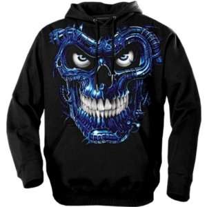  Terminator Skull Blue Hoodie #B163 