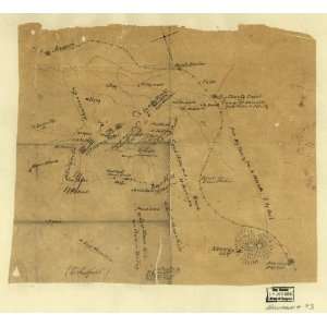 Civil War Map Union troop positions northwest of Marietta 